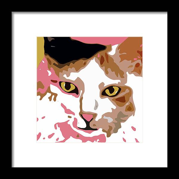 Cat Framed Print featuring the digital art Lucky Neko by David G Paul