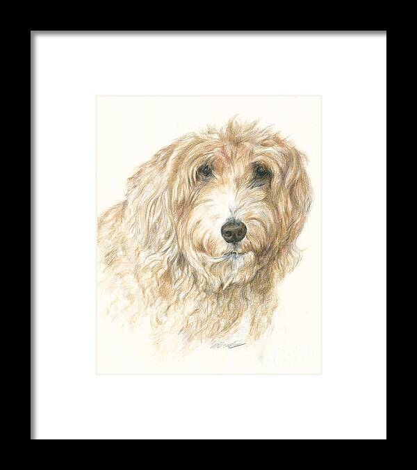 Dog Framed Print featuring the drawing Lucy by Meagan Visser