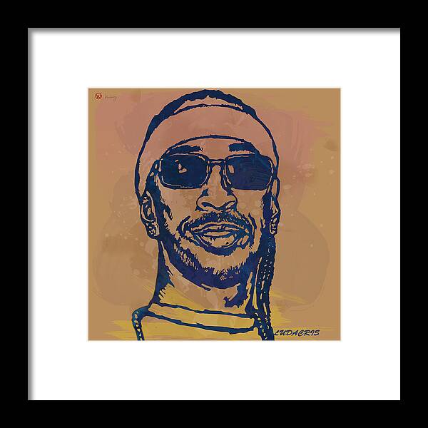Christopher Brian chris Bridges (born September 11 Framed Print featuring the drawing Ludacris Pop Stylised Art Sketch Poster by Kim Wang