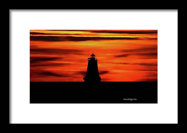 Sunset Framed Print featuring the photograph Ludington Lighthouse Sunset by Dick Bourgault
