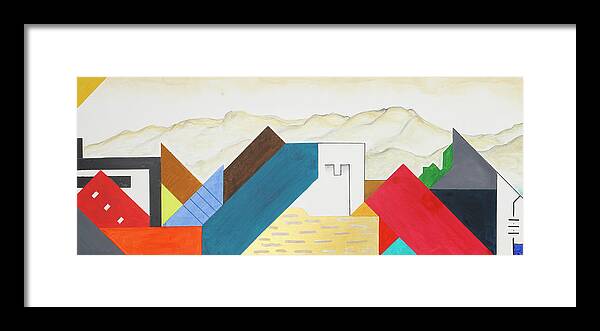 Abstract Framed Print featuring the painting Lugano See - Part I by Willy Wiedmann