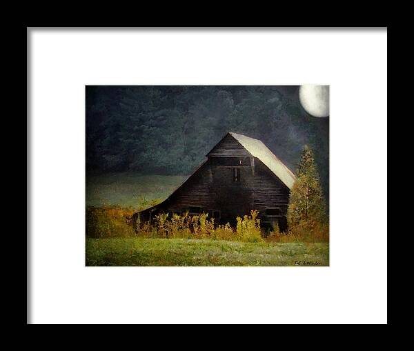 Landscape Framed Print featuring the painting Luminous Night in the Pinelands by RC DeWinter