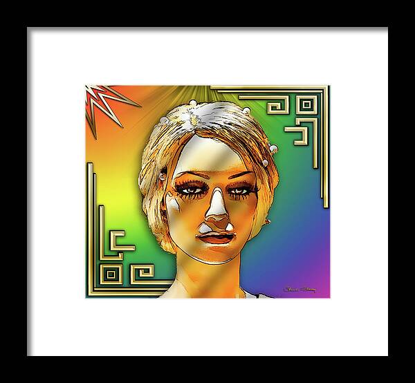 Staley Framed Print featuring the digital art Luna Loves Deco by Chuck Staley