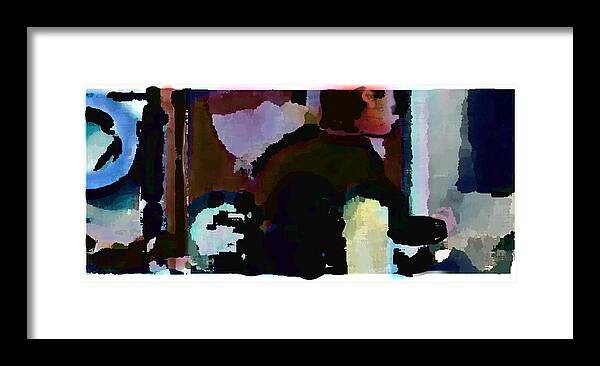 Abstract Expressionism Framed Print featuring the painting Lunch counter by Steve Karol