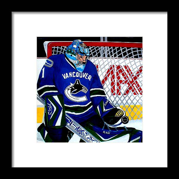 Nhl Framed Print featuring the painting Luongo by Pj LockhArt