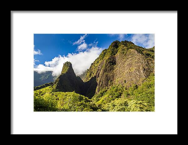 Maui Framed Print featuring the photograph Lush Iao Needle Maui by Pierre Leclerc Photography