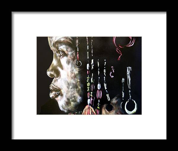 Portrait Framed Print featuring the mixed media Lyric by Chester Elmore