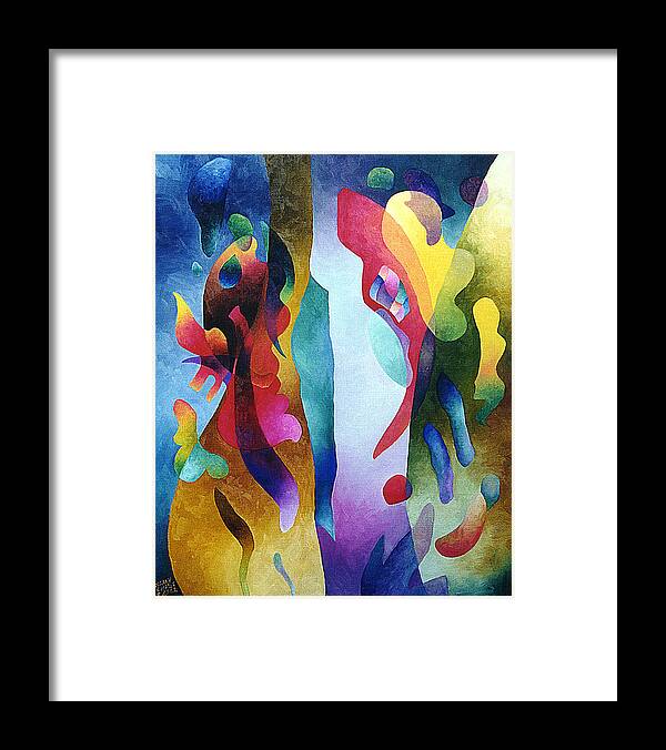 Abstract Framed Print featuring the painting Lyrical Grouping by Sally Trace