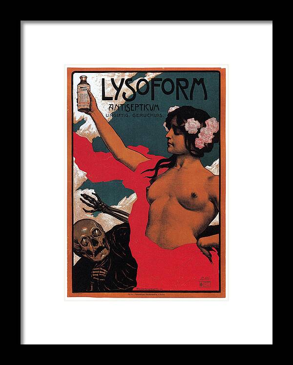 Vintage Framed Print featuring the mixed media Lysoform - Antisepticum - Vintage Advertising Poster by Studio Grafiikka