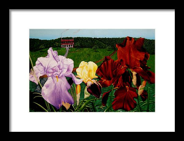 Garden Framed Print featuring the painting M s O s Irises 2 by Ivan Rijhoff