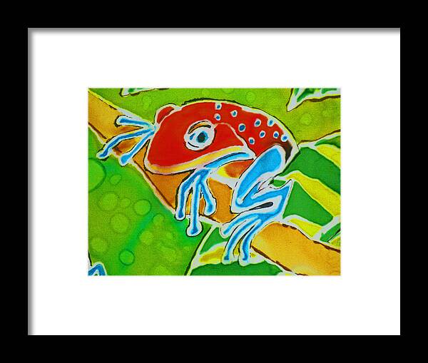 Frog Framed Print featuring the painting Ma Froggy Just Hangin by Kelly Smith