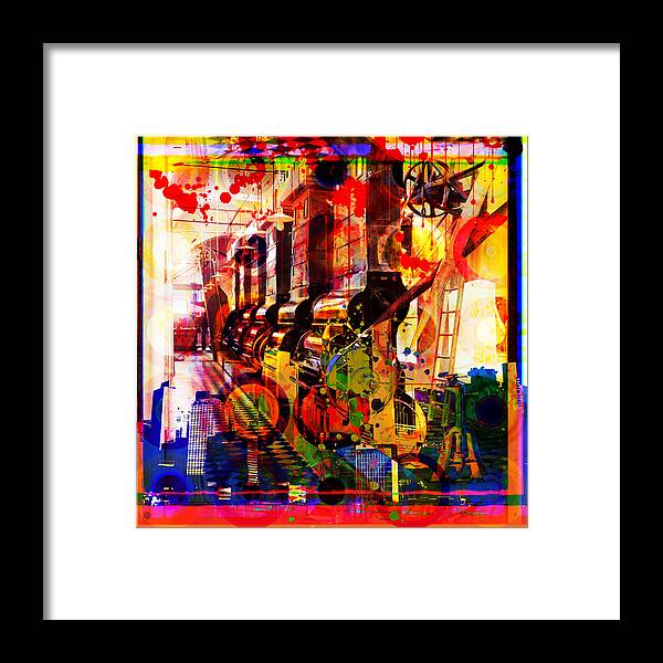 Digital Photographic Vector Montage Framed Print featuring the painting Machine Age-1 by Gary Grayson