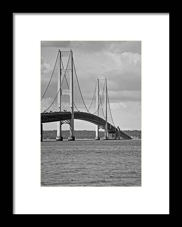 America Framed Print featuring the photograph Mackinac Bridge 6111 by Michael Peychich