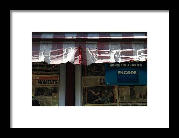 Awning Framed Print featuring the photograph Macpherson's Awning by Kreddible Trout