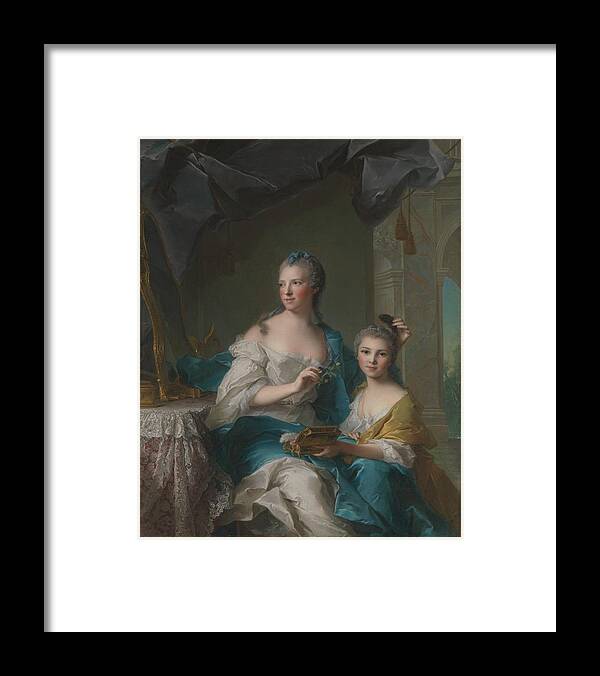 Jean Marc Nattier (french Framed Print featuring the painting Madame Marsoler with daughter by MotionAge Designs