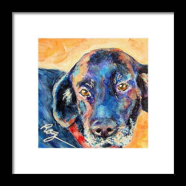 Dogs Framed Print featuring the painting Maddy by Judy Rogan