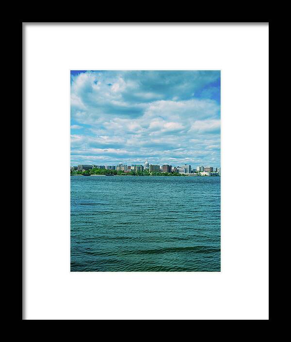Madison Framed Print featuring the photograph Madison Skyline by Rockland Filmworks