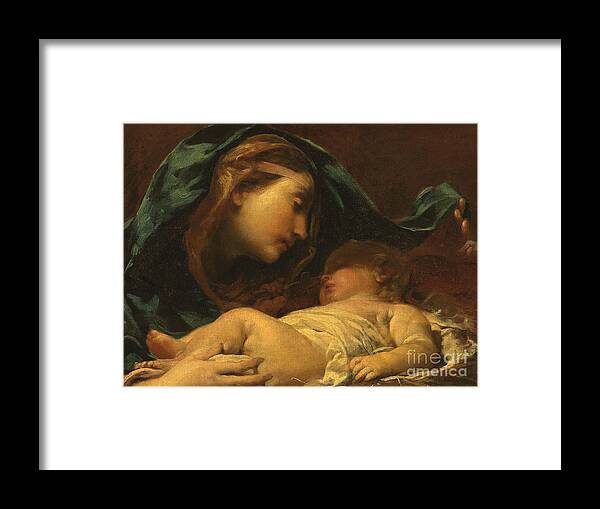 Madonna Framed Print featuring the painting Madonna and Child by Giuseppe Maria Crespi