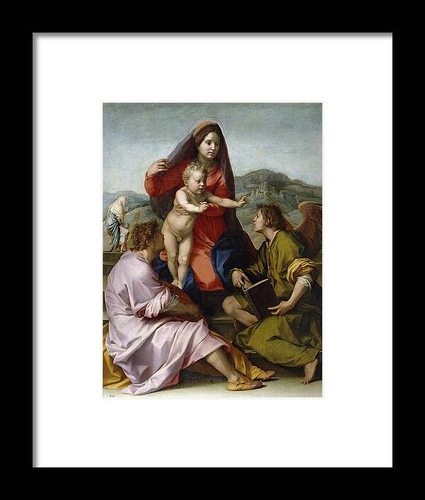 Andrea Del Sarto Framed Print featuring the painting Madonna della Scala. Virgin of the Stairs by Andrea del Sarto