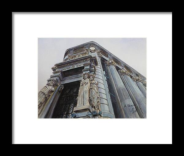 Madrid Framed Print featuring the painting Madrid II Instituto Cervantes by Henrieta Maneva