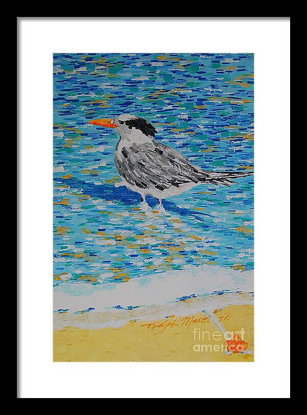 Beach Scene Framed Print featuring the painting Maestro Of The Beach by Art Mantia