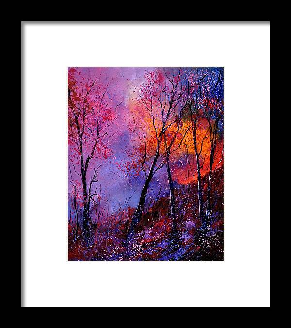 Landscape Framed Print featuring the painting Magic trees by Pol Ledent