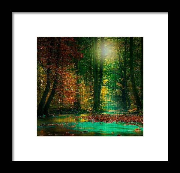 Magical Framed Print featuring the digital art Magical Forest by Digital Art Cafe