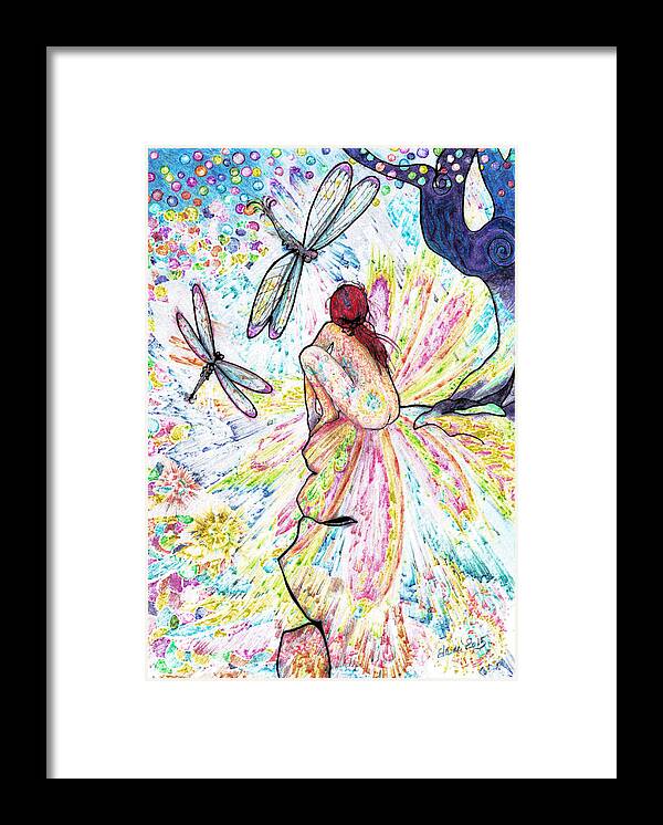Kids Room Framed Print featuring the drawing Magical Moment by Elaine Berger