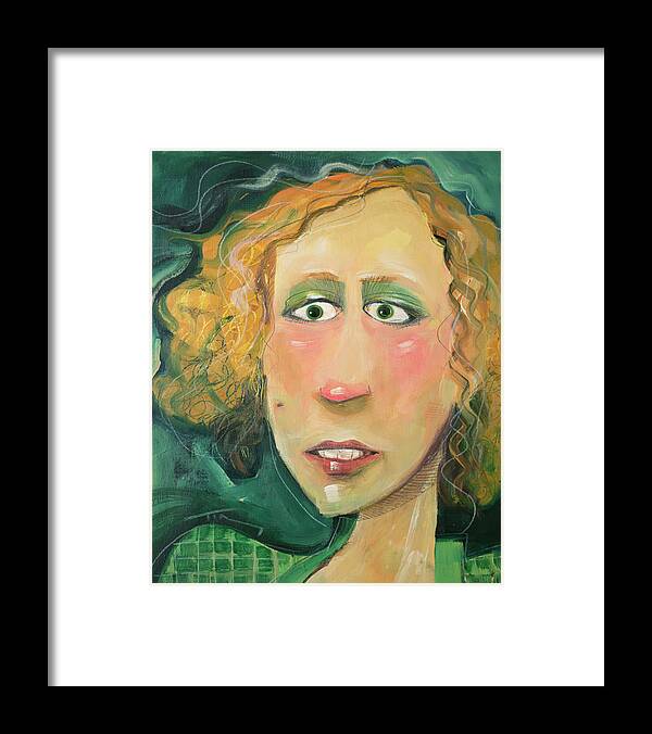 Woman Framed Print featuring the painting Magill with eyes by Tim Nyberg