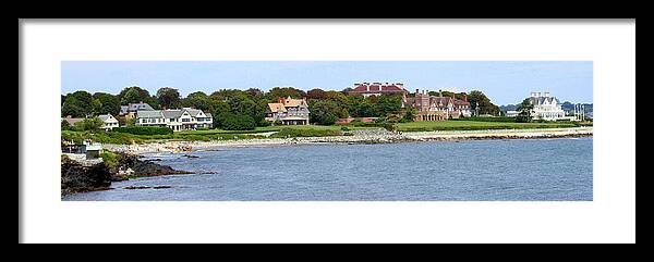 Home Framed Print featuring the photograph Magnificent Homes along Cliff Walk by Laurel Talabere