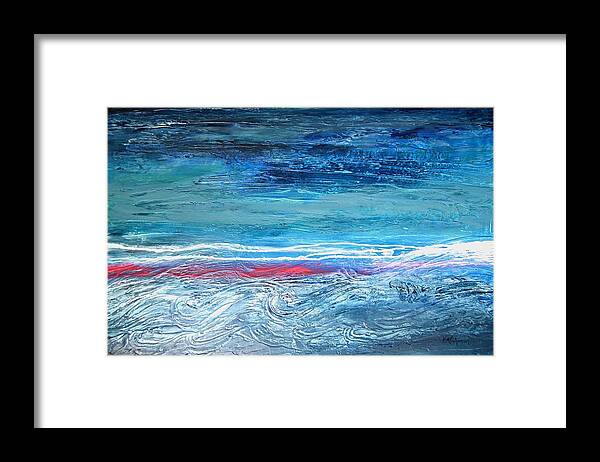 Art Framed Print featuring the painting Magnificent Morning Abstract Seascape by Kristen Abrahamson