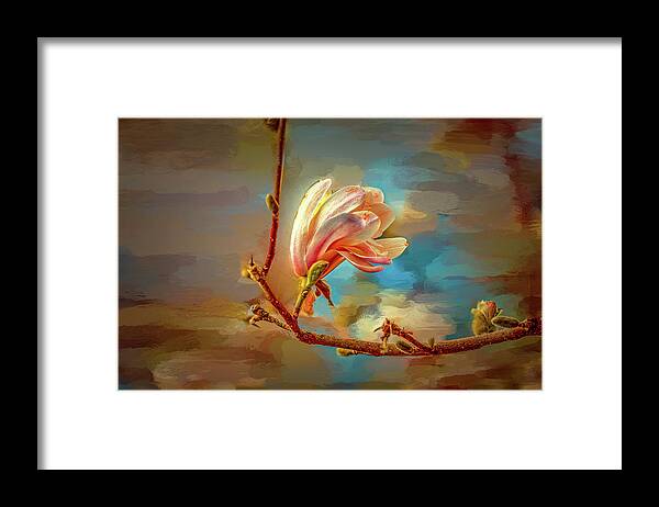 Magnolia Framed Print featuring the digital art Magnolia abs #h4 by Leif Sohlman