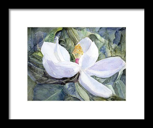 Magnolia Framed Print featuring the painting Magnolia Blossom by Barry Jones