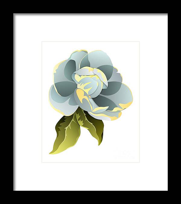 Magnolia Framed Print featuring the digital art Magnolia Blossom Graphic by MM Anderson