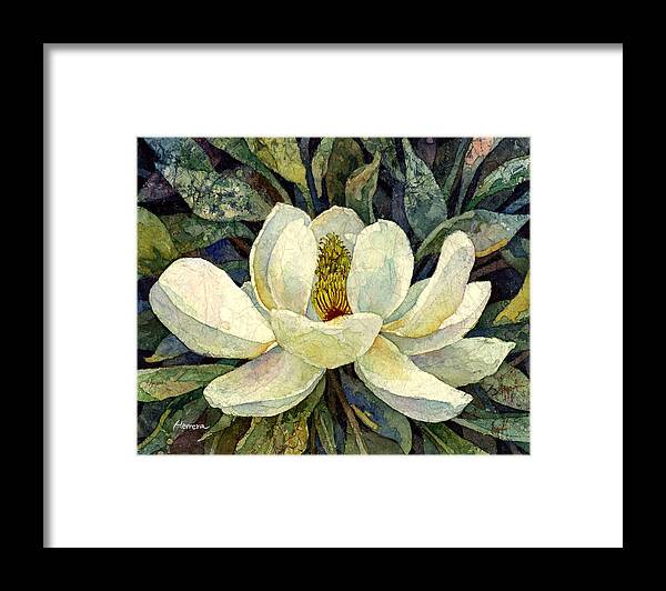 Magnolia Framed Print featuring the painting Magnolia Grandiflora by Hailey E Herrera