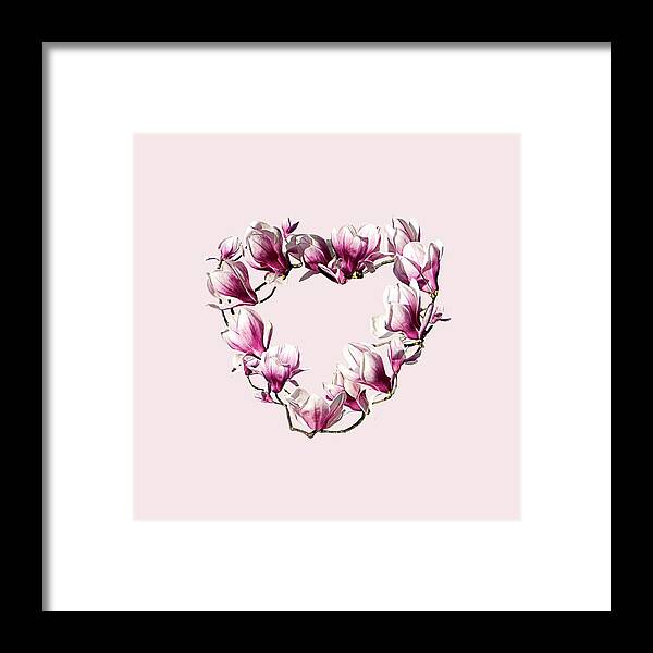 Magnolia Framed Print featuring the photograph Magnolia Heart by Susan Savad