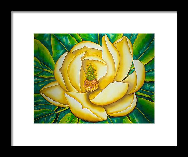 Magnolia Virginiana Framed Print featuring the painting Magnolia Virginiana by Daniel Jean-Baptiste