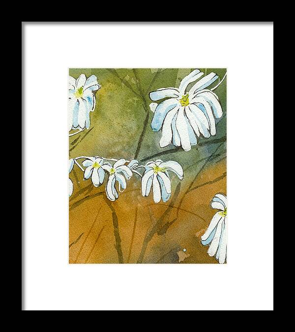 Magnolias Framed Print featuring the painting Magnolias 1 of 3 by Lynn Babineau