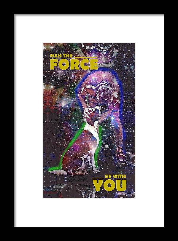 Stuart Framed Print featuring the digital art Mah the Force by Stacey Clear