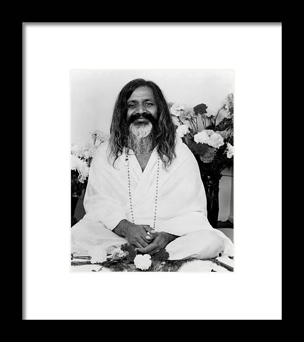 Bearded Man Framed Print featuring the photograph Maharishi Mahesh Yogi, Founder by Everett