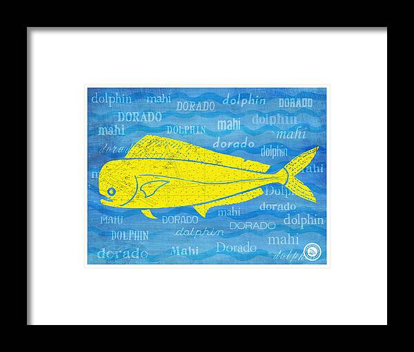 Mahi Framed Print featuring the digital art Mahi-Dolphin-Dorado by Kevin Putman