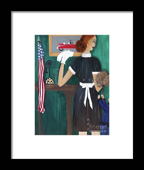 Maid Framed Print featuring the painting Maid In America by Artist Linda Marie