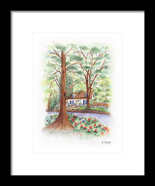 Cottage In Woods Framed Print featuring the painting Main Street Charmer by Lori Taylor