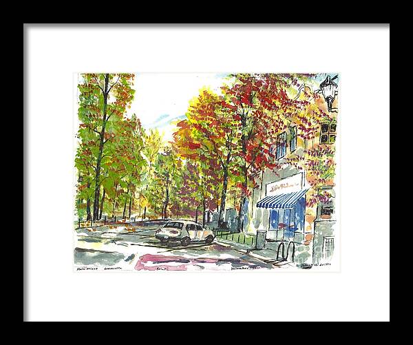 Greenville Framed Print featuring the painting MAIN STREET GREENVILLE fall by Patrick Grills