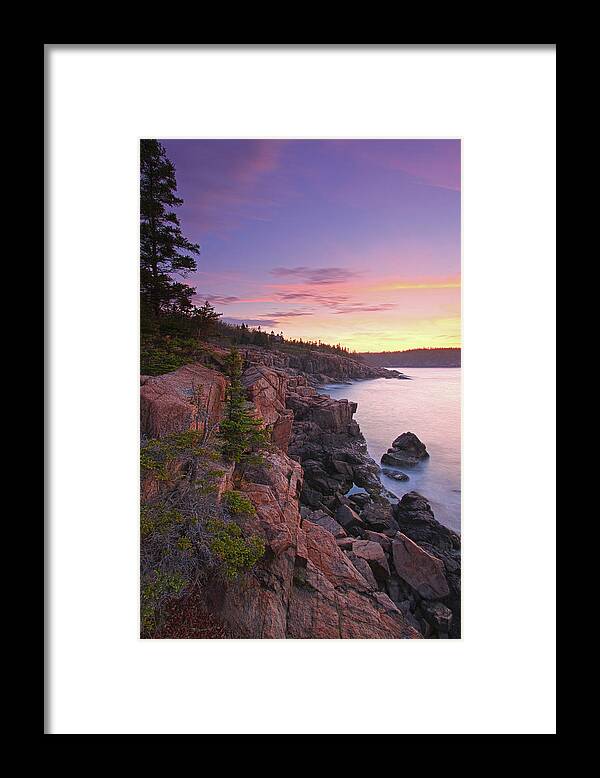 New Day Framed Print featuring the photograph Maine Acadia National Park Seascape Photography by Juergen Roth