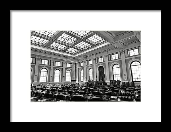 Maine Framed Print featuring the photograph Maine Capitol House of Representatives Chamber by Olivier Le Queinec