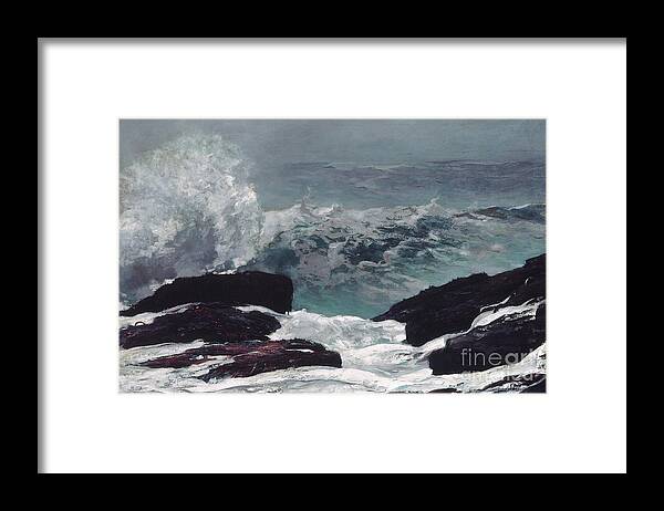 Maine Coast Framed Print featuring the painting Maine Coast, 1896 by Winslow Homer
