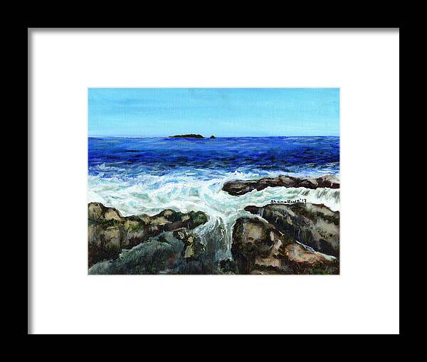 Tide Framed Print featuring the painting Maine Tidal Pool by Shana Rowe Jackson