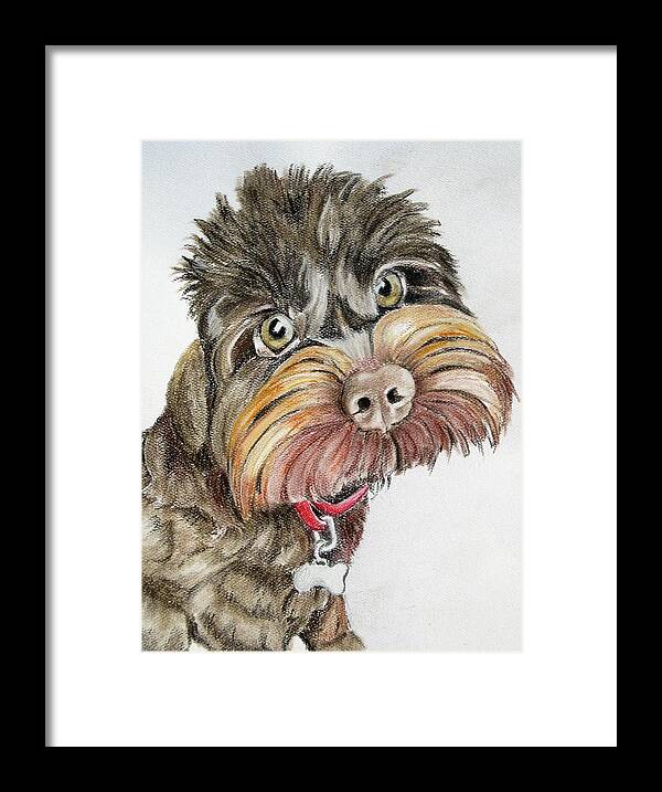 Cockerpoo Framed Print featuring the pastel Maisie Moo by Teresa Smith