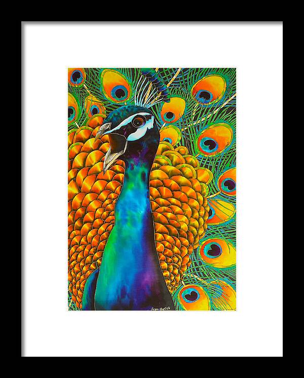 Peacock Framed Print featuring the painting Majestic Peacock by Daniel Jean-Baptiste